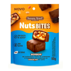 NUTS BITES POUCH CHOCOLATE AO LEITE 60G - 04908 - Zero & Cia 