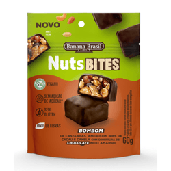 NUTS BITES POUCH CHOCOLATE DARK 60G - 04906 - Zero & Cia 
