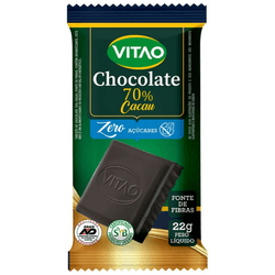 VITAO CHOCOLATE CACAU 70% 1X22G - 04914 - Zero & Cia 