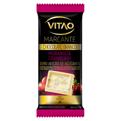 VITAO CHOCOLATE MARCANTE BRANCO MOR/CRANBER 70G -... - Zero & Cia 