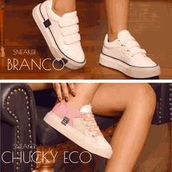 Kit dois tênis sneaker Branco Velcro e Tênis Chunky Eco