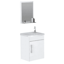 Kit Gabinete e Pia para Banheiro Turim Branco 39cm... - ZUMKELLER