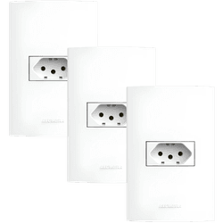 Kit 3 Tomadas 2P+T 10A Alumbra InovaPro com Placa ... - ZUMKELLER