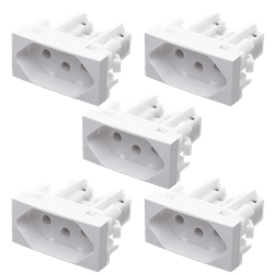 Kit com 5 tomadas 2P+T 10A da Alumbra, Linha Módul... - ZUMKELLER