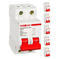 Kit 6 Disjuntores Ourolux 40A Bipolar Curva C, Pro... - ZUMKELLER