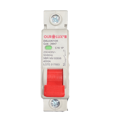 Disjuntor 16A Unipolar 1P Ourolux Para Instalações... - ZUMKELLER
