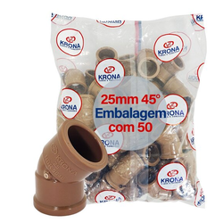Kit com 50 Joelhos 45° Soldáveis Krona 25mm (3/4) - ZUMKELLER