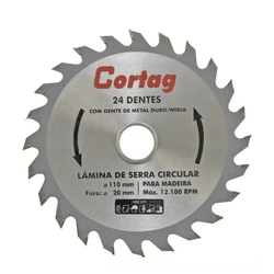 CORTAG LAMINA DE SERRA CIRCULAR P/ MADEIRA 24 DENT... - ZUMKELLER