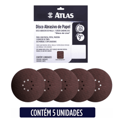 Kit 5 Unidades Disco Abrasivo De Papel 225mm Atlas... - ZUMKELLER