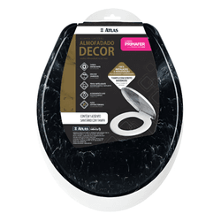 Assento Sanitário De Cores Marmorizado Oval Cor Pr... - ZUMKELLER