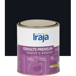 Tinta Esmalte Premium Base Água Preto Fosco 900ml - ZUMKELLER