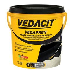 Manta Liquida Vedapren Preto 3,6 L Vedacit Laje Ba... - ZUMKELLER