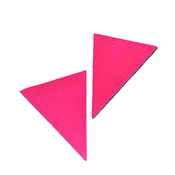 Brinco Triângulo Rosa Pink - Diovanna Acessórios