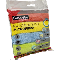 Pano Micro Multiuso 4 Unids Superpro 30x30cm SP932... - FERTEK FERRAMENTAS
