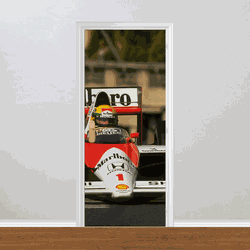 Adesivo para Porta - Ayrton Senna - 052b009 - Inter Adesivos Decorativos