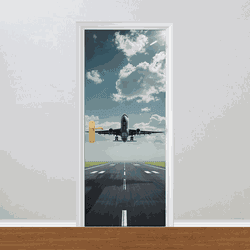 Adesivo para Porta - Avião - 052f035 - Inter Adesivos Decorativos
