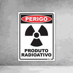 Placa de Sinalização - Perigo Produto Radioativo ... - Inter Adesivos Decorativos