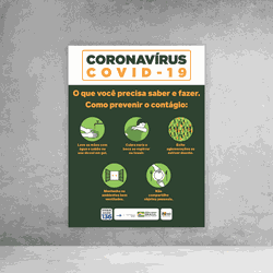 Placa de Sinalização - Coronavírus Prevenir o Cont... - Inter Adesivos Decorativos