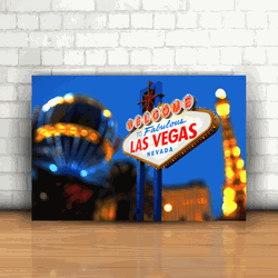 Placa Decorativa - Las Vegas USA - 053u257 - Inter Adesivos Decorativos