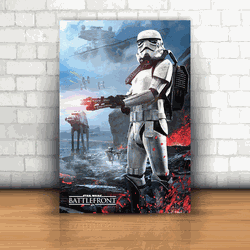 Placa Decorativa - Star Wars - BattleFront - 053k4... - Inter Adesivos Decorativos