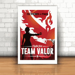 Placa Decorativa - Pokemon GO Team Valor - 053k430 - Inter Adesivos Decorativos