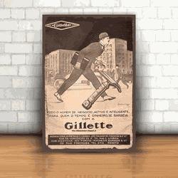 Placa Decorativa - Gillette mod 01 - 053v474 - Inter Adesivos Decorativos