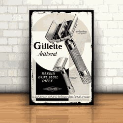 Placa Decorativa - Gillette mod 03 - 053v488 - Inter Adesivos Decorativos