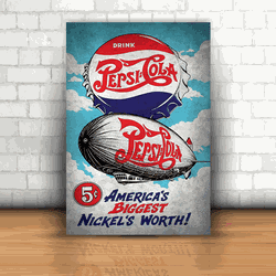 Placa Decorativa - Pepsi Cola Retrô - 053d052 - Inter Adesivos Decorativos