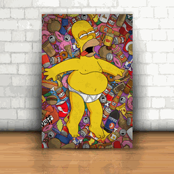 Placa Decorativa - Homer Simpson de Cueca - 053d05 - Inter Adesivos Decorativos