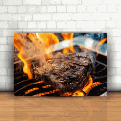 Placa Decorativa - BBQ Fire - 053f980 - Inter Adesivos Decorativos