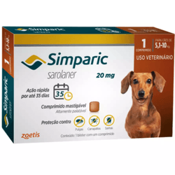 Antipulgas Simparic 20 mg para caes 5,1 a 10 kg - ... - Loja Animália