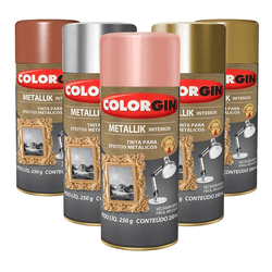 Tinta Spray Colorgin Metalico - Metallik 350ml - Marajá Tintas