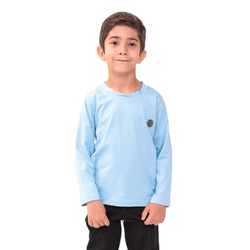 Camiseta Térmica Masculina Infantil Manga Longa Inverno Azul 