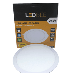 Painel LED Embutir Redondo 24W - Bivolt 3000K LED ... - Meta Materiais Elétricos Ltda