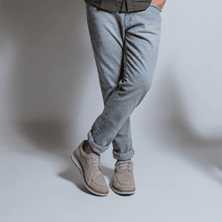 Sapato Loafer Elite Couro Premium Camurça Bege - Mr. Light Calçados 