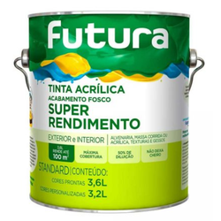 TINTA ACRÍLICA FOSCO PRATA SUPER RENDIMENTO 3,6L F... - TINTAS JD