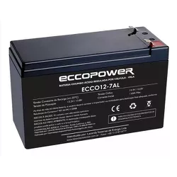 BATERIA 12V 7AH COMPACT ALARME ECCOPOWER - 10356 - Acretec Distribuidora 