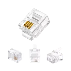 CONECTOR MACHO RJ11 6X2 - PCT 10 UND - 00335 - Acretec Distribuidora 