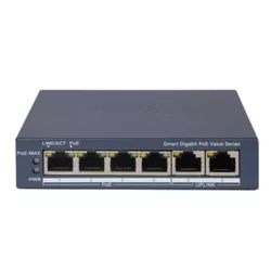 DS-3E1506P EI/M SWITCH 4 PORTAS POE + 2 PORTAS UPL... - Acretec Distribuidora 