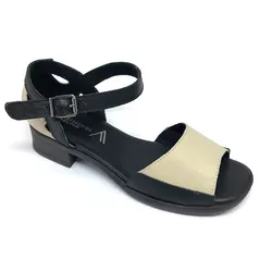 Sandália Lara -Off White e Preto - A de Acessórios | Sapatos Femininos