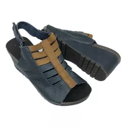 Sandália Tatiane - Marinho com conhaque - A de Acessórios | Sapatos Femininos