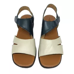 Sandália Ágata - Off White com Marinho - A de Acessórios | Sapatos Femininos