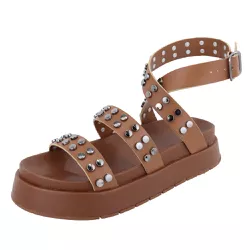 Flatform Lima Plataforma Tiras Cruzadas Enfeite Ca... - Agnes Veronez