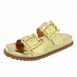 Papete Tóquio Maxi Fivela Brilho Dourado - Agnes Veronez