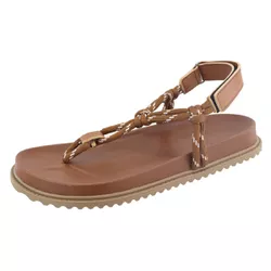 Papete Bel Slide Cordão Velcro Caramelo - Agnes Veronez