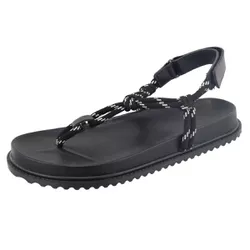 Papete Bel Sandália Anatômica Cordão Bicolor Preto... - Agnes Veronez