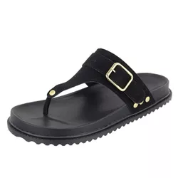 Papete Blu Rasteira Toe Camurça Preto - Agnes Veronez