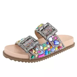 Papete Istambul Slide Brilho Cristais Multicolor - Agnes Veronez