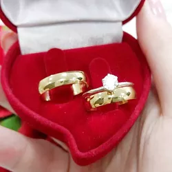 Aliança de Ouro 18k O PAR - RJ35 - ALIANÇAS RAINHA VIRTUAL 
