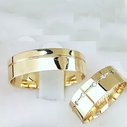 Aliança de Ouro 18k O PAR - RJ57 - ALIANÇAS RAINHA VIRTUAL 